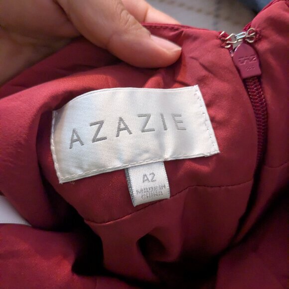 Azazie maroon mini dress A2 - Picture 5 of 5